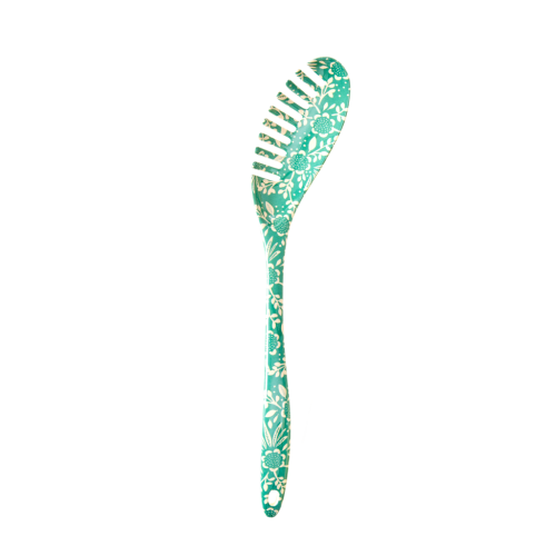 Melamine Pasta Spoons in Green Fern Print Rice DK